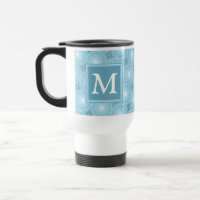 Monogramme ange bleu cercles motif
