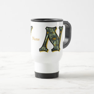 Mug De Voyage Monogramme Daisy Initiale N Personnalisé