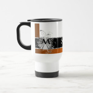 Mug De Voyage Monogramme de cuivre et argenté personnalisé