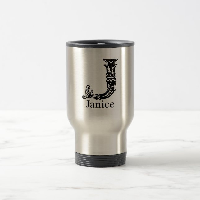 Mug De Voyage Monogramme de fantaisie : Janice (Centre)