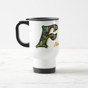 Mug De Voyage Monogramme de marguerite initiale F personnalisé