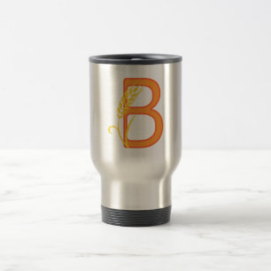 Mug De Voyage monogramme floral B lettre majuscule