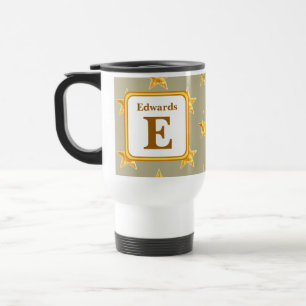 Mug De Voyage Monogramme initial de la famille Gold Star E