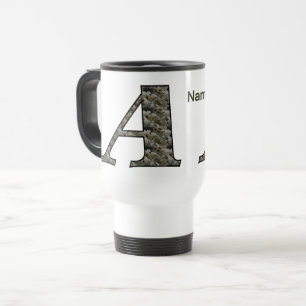 Mug De Voyage Monogramme Initiale A Fleurs D'Hydrangea Personnal