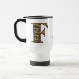 Mug De Voyage Monogramme Initiale F Floral Vintage Personnalisé