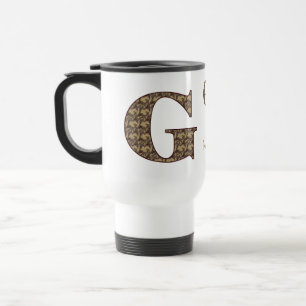 Mug De Voyage Monogramme Initiale G Floral Vintage Personnalisé