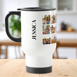 Mug De Voyage Monogramme moderne 15 Photos Collage photo
