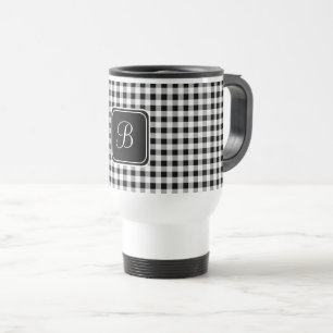 Mug De Voyage Monogramme noir, Buffalo Check en acier inoxydable