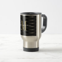 Monogramme or initial et nom sur noir