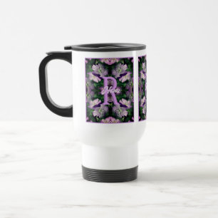 Mug De Voyage Monogramme personnalisé Votre initiale Nom Géraniu