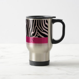 Mug De Voyage monogramme rose zèbre tendance