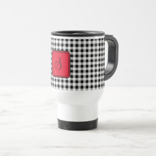 Mug De Voyage Monogramme rouge, Buffalo Check acier inoxydable