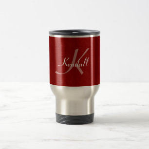 Mug De Voyage Monogramme rouge-foncé