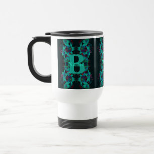 Mug De Voyage Monogramme Votre Nom Initial Art Lily Personnalisé