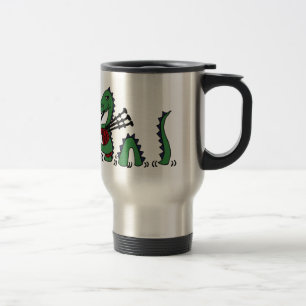 Mug De Voyage Monstre drôle de Loch Ness jouant des cornemuses
