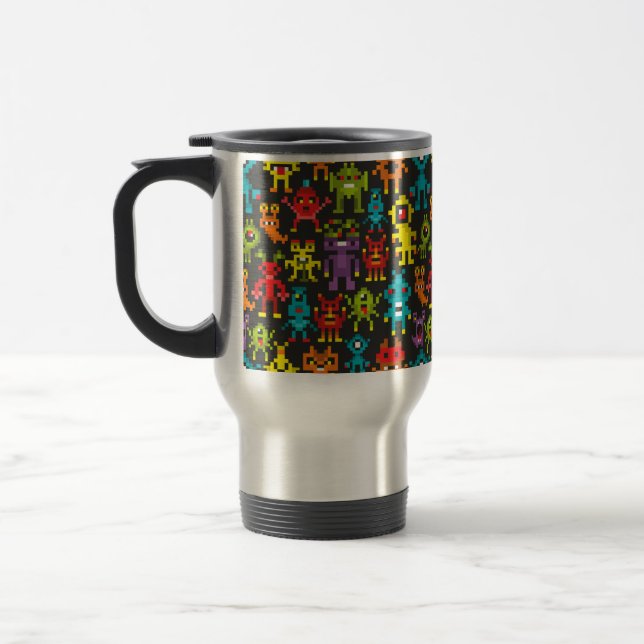 Mug De Voyage Monstres Pixel 8 bits (Gauche)