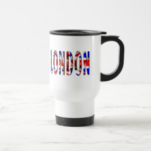 Mug De Voyage Mot Londres avec texture de drapeau