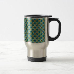 Mug De Voyage Motif à fleurs bleu vert