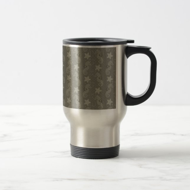 Mug De Voyage Motif Antique Seahorse Et Starfish (Droit)