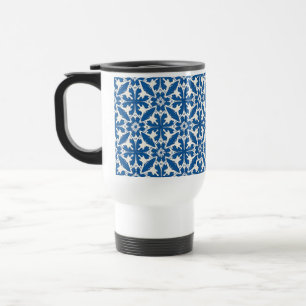Mug De Voyage Motif Boho en Bleu – Élégant & Audacieux