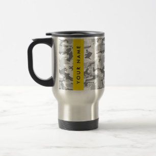 Mug De Voyage Motif camouflage neige hivernale grise Personnalis
