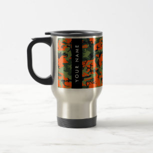 Mug De Voyage Motif Camouflage orange, Votre nom, Personnaliser