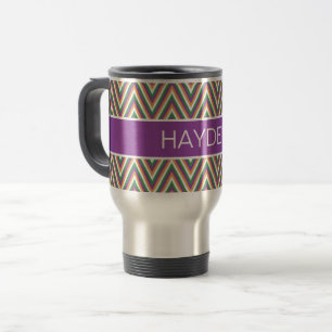 Mug De Voyage Motif Chevron Rétro Personnalisé Cool