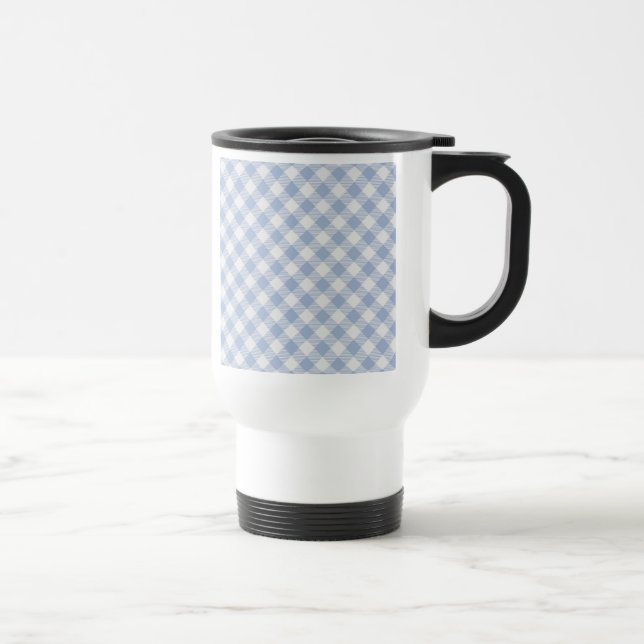 Mug De Voyage Motif classique En vichy bleu coché (Droite)