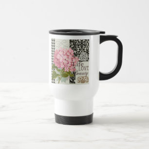 Mug De Voyage Motif Damas Décor Floral Joli