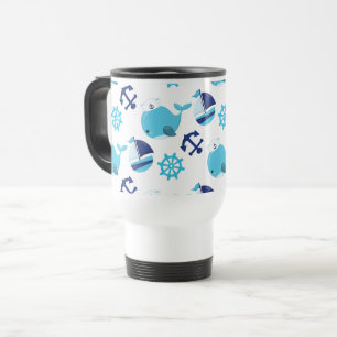 Mug De Voyage Motif De Baleines, Beaux Baleines, Baleines Bleues