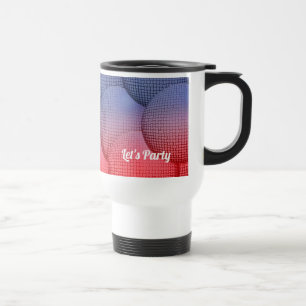 Mug De Voyage Motif de boules amusantes violet et rouge disco