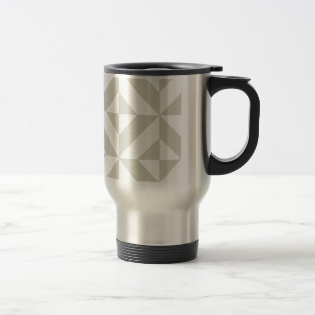 Mug De Voyage Motif de cube géométrique gris moyen (Droit)