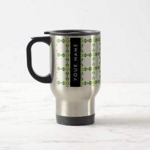 Mug De Voyage Motif de feuille, feuilles vertes, votre nom