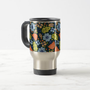 Mug De Voyage Motif de fleurs joli moderne coloré vif