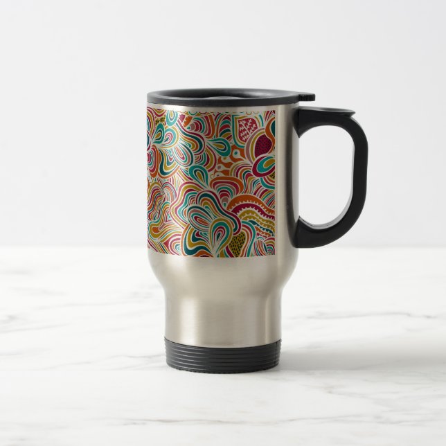 Mug De Voyage Motif de gribouillage (Droit)