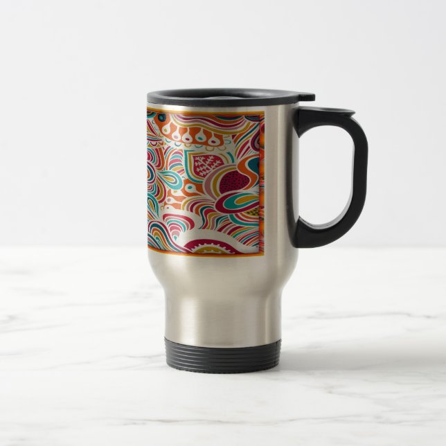 Mug De Voyage Motif de gribouillage (Droit)