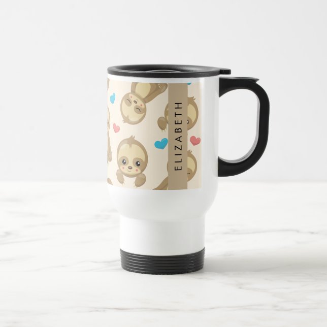 Mug De Voyage Motif De Parfums, Mignons Parfums, Coeurs, Votre N (Droite)