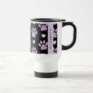 Mug De Voyage Motif De Pâtes, Pâtes Lilac, Coeurs, Votre Nom