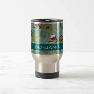 Mug De Voyage Motif de pêche avec nom personnalisé