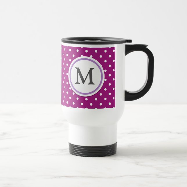 Mug De Voyage Motif de point pourpre de polka (Droite)