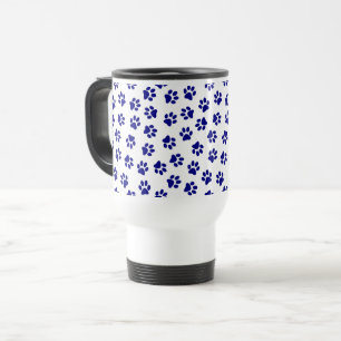 Mug De Voyage Motif Des Paws, Paws Chiens, Paws Bleus Marine
