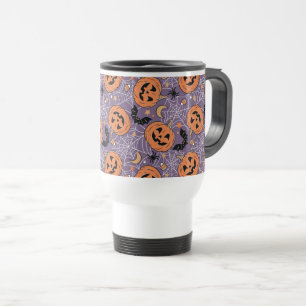 Mug De Voyage Motif d'Halloween violet Jack-O-lanterne
