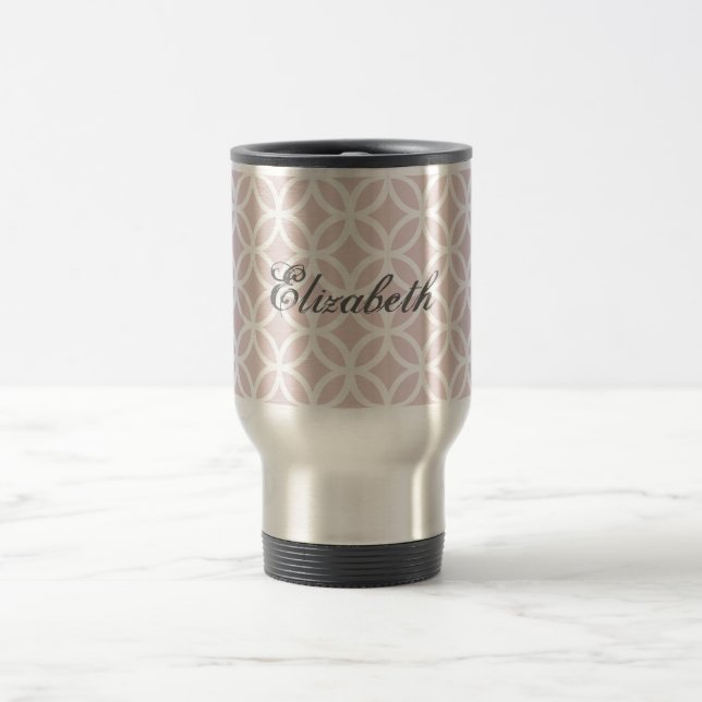 Mug De Voyage Motif Diamond rose Boug de voyage personnalisé (Centre)