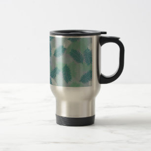 Mug De Voyage motif feuille de fougères sur gris clair
