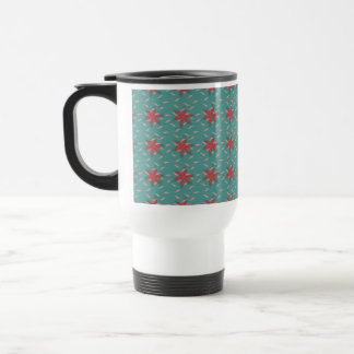 Mug De Voyage motif floral corail tropical sur sarcelle
