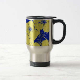 Mug De Voyage Motif floral jaune bleu vif