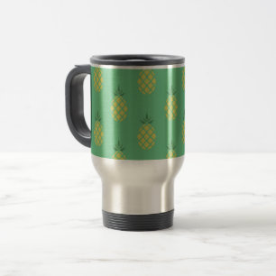 Mug De Voyage Motif Géométrique de l'Ananas sur Vert