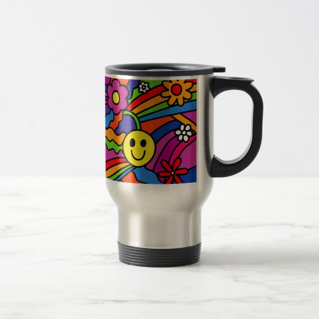Mug De Voyage Motif hippie d'arc-en-ciel (Droit)