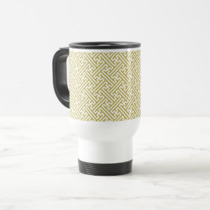 Mug De Voyage Motif Sayagata, Japonais, Or et Blanc
