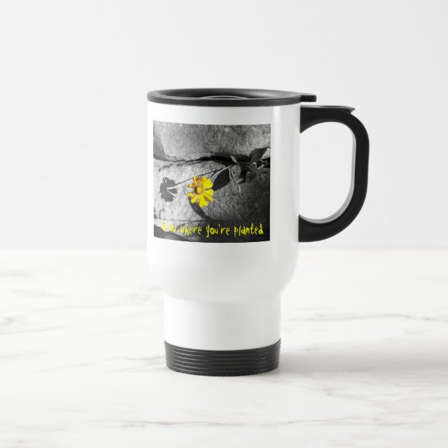 Mug De Voyage Motivationnel "Croissance là où vous êtes plantés" (Droite)